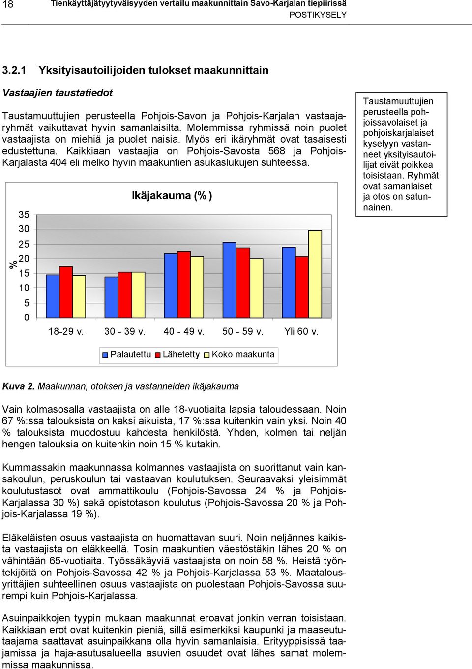 Molemmissa ryhmissä noin puolet vastaajista on miehiä ja puolet naisia. Myös eri ikäryhmät ovat tasaisesti edustettuna.