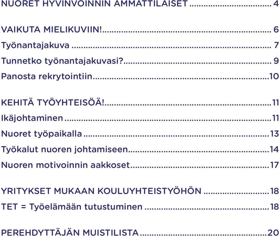 ...11 Ikäjohtaminen...11 Nuoret työpaikalla...13 Työkalut nuoren johtamiseen.