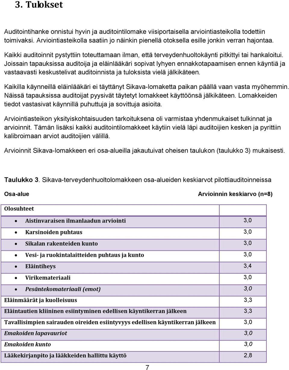 Jissain tapauksissa auditija ja eläinlääkäri spivat lyhyen ennakktapaamisen ennen käyntiä ja vastaavasti keskustelivat auditinnista ja tulksista vielä jälkikäteen.