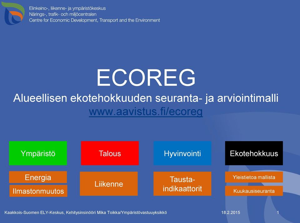 fi/ecoreg Energia Ilmastonmuutos Liikenne