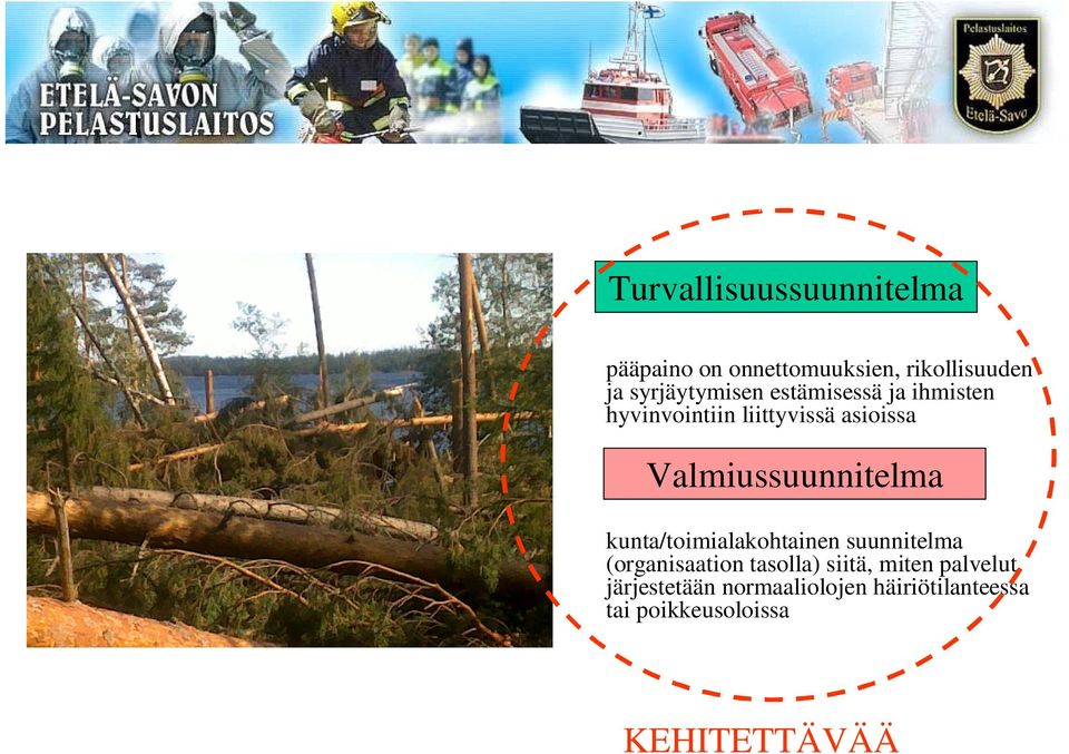 Valmiussuunnitelma kunta/toimialakohtainen suunnitelma (organisaation tasolla)