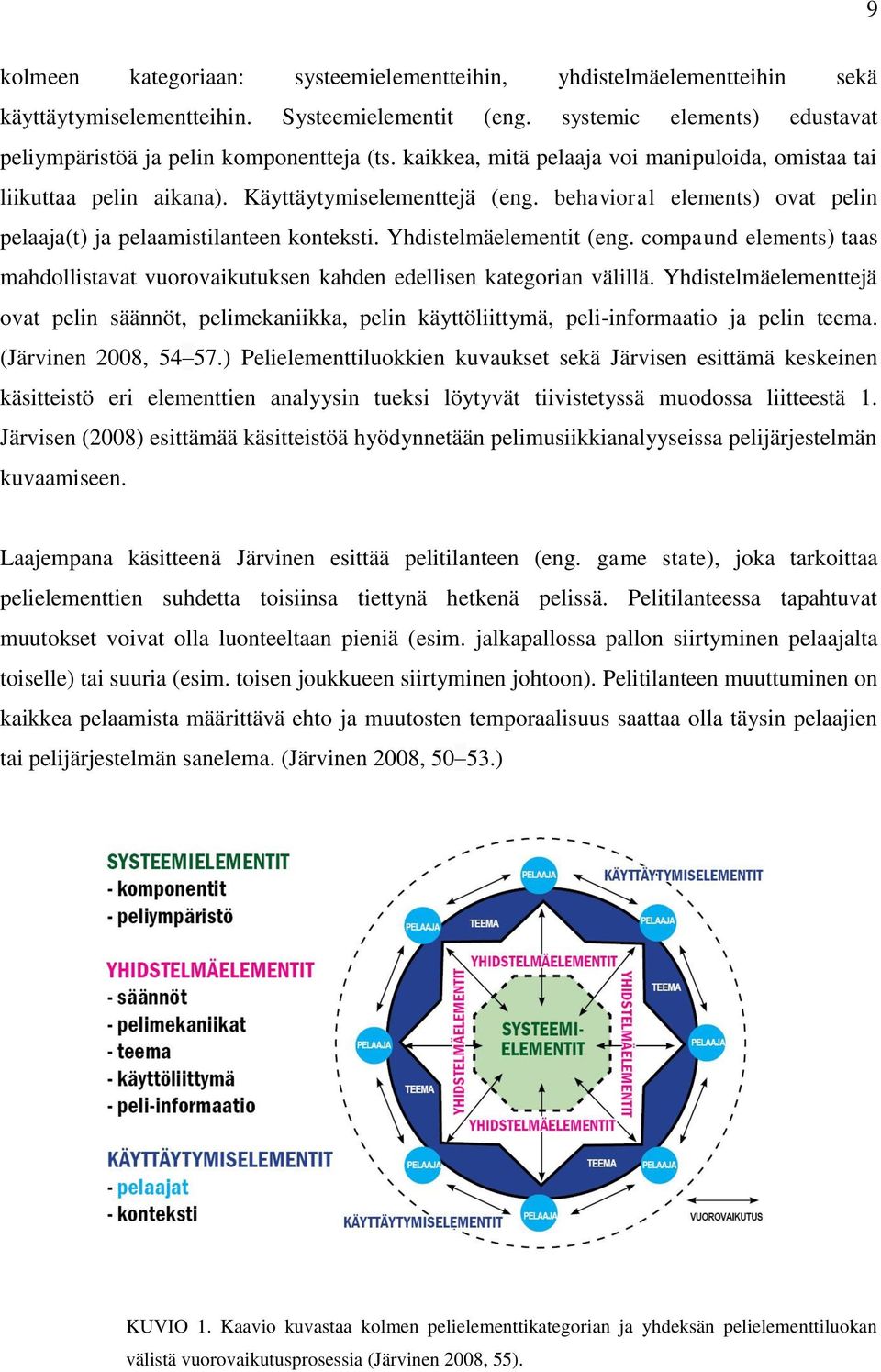 Yhdistelmäelementit (eng. compaund elements) taas mahdollistavat vuorovaikutuksen kahden edellisen kategorian välillä.