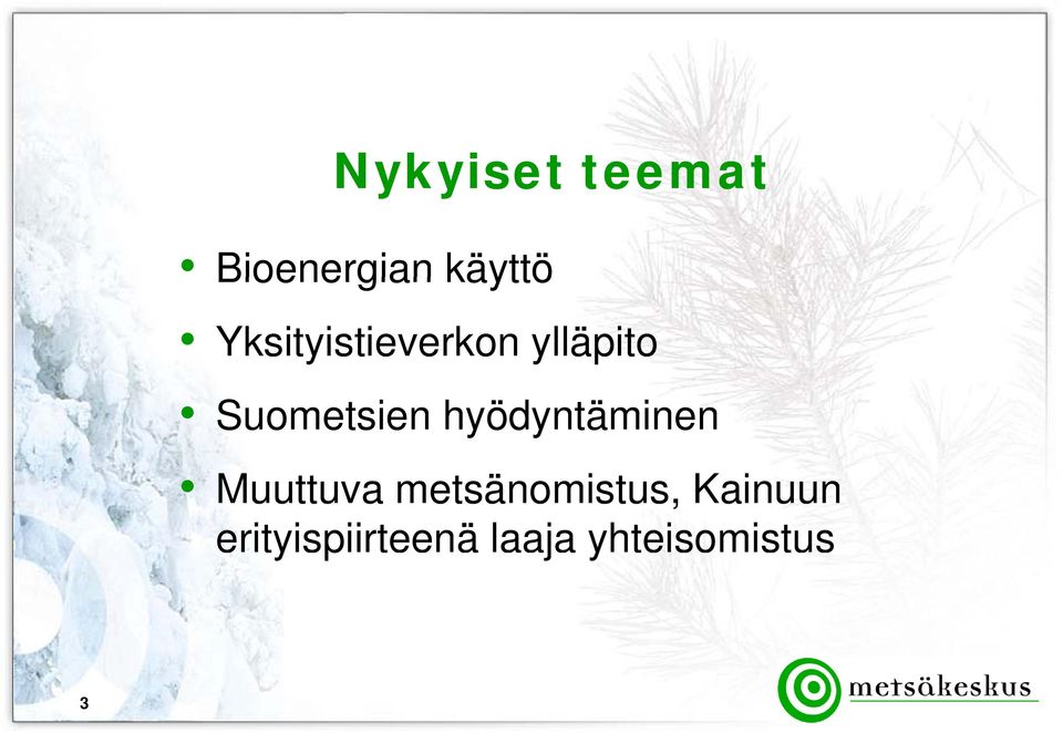 hyödyntäminen Muuttuva metsänomistus,