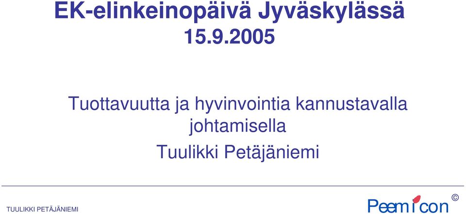 2005 Tuottavuutta ja