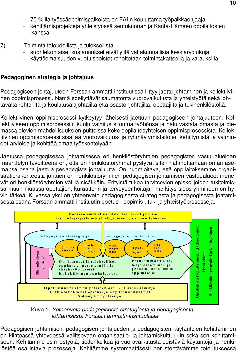 Pedagogiseen johtajuuteen Forssan ammatti-instituutissa liittyy jaettu johtaminen ja kollektiivinen oppimisprosessi.