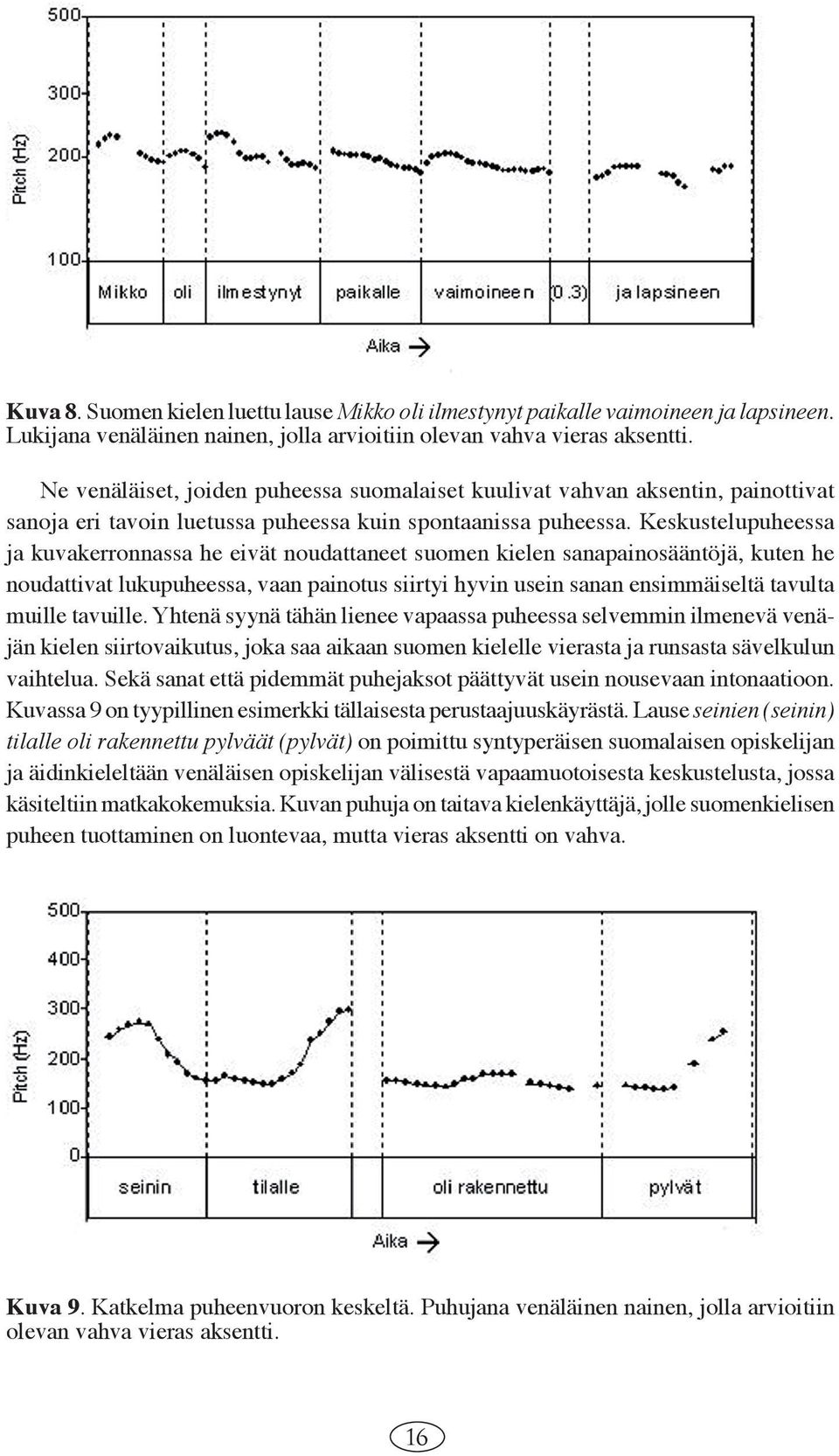 Keskustelupuheessa ja kuvakerronnassa he eivät noudattaneet suomen kielen sanapainosääntöjä, kuten he noudattivat lukupuheessa, vaan painotus siirtyi hyvin usein sanan ensimmäiseltä tavulta muille