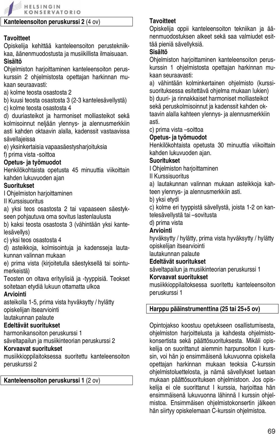 kolme teosta osastosta 4 d) duuriasteikot ja harmoniset molliasteikot sekä kolmisoinnut neljään ylennys- ja alennusmerkkiin asti kahden oktaavin alalla, kadenssit vastaavissa sävellajeissa e)