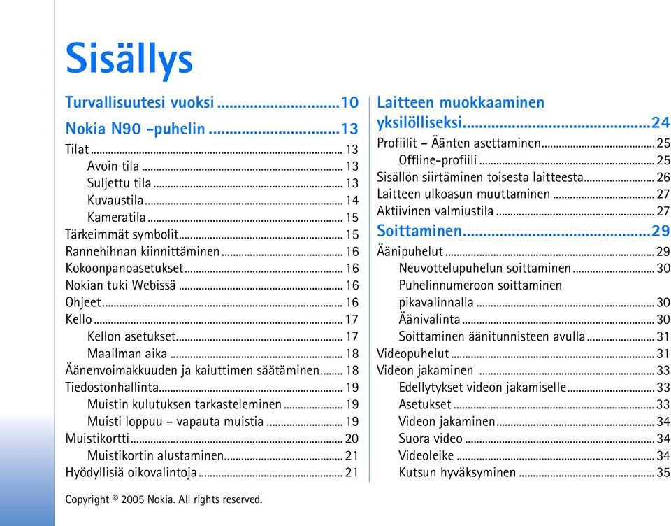 .. 19 Muistin kulutuksen tarkasteleminen... 19 Muisti loppuu vapauta muistia... 19 Muistikortti... 20 Muistikortin alustaminen... 21 Hyödyllisiä oikovalintoja... 21 Laitteen muokkaaminen yksilölliseksi.