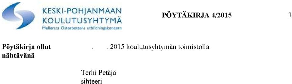 . 2015 koulutusyhtymän