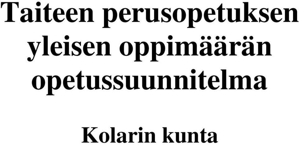 yleisen oppimäärän