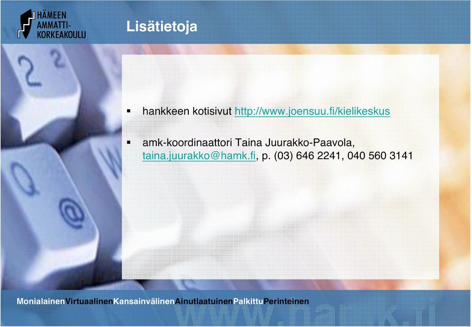 fi/kielikeskus amk-koordinaattori Taina