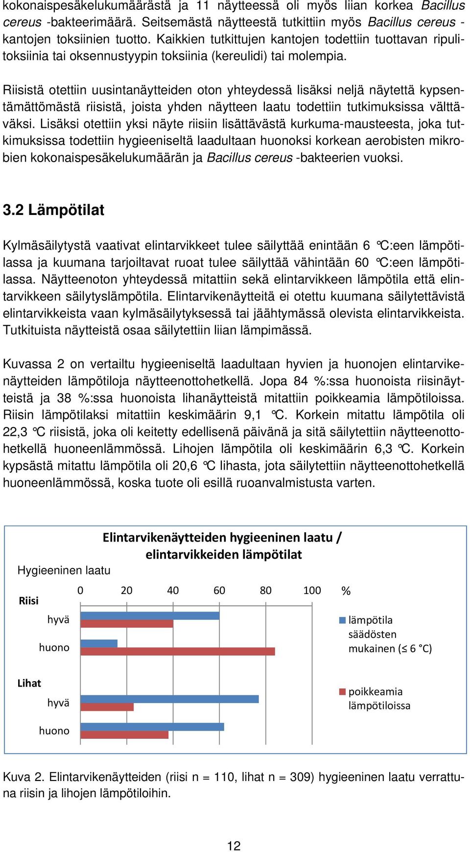 Riisistä otettiin uusintanäytteiden oton yhteydessä lisäksi neljä näytettä kypsentämättömästä riisistä, joista yhden näytteen laatu todettiin tutkimuksissa välttäväksi.