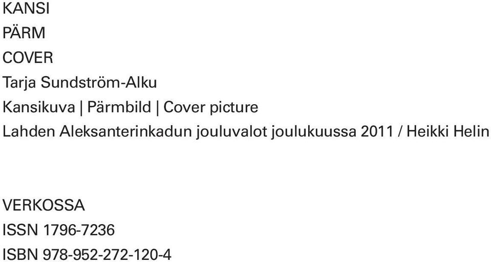 Aleksanterinkadun jouluvalot joulukuussa 2011