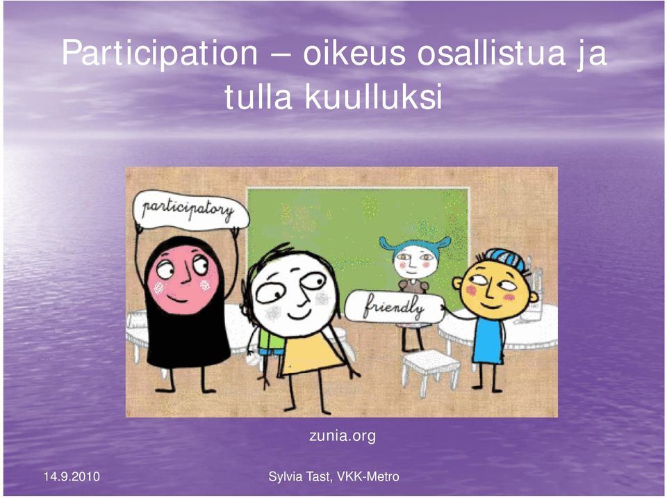 osallistua ja