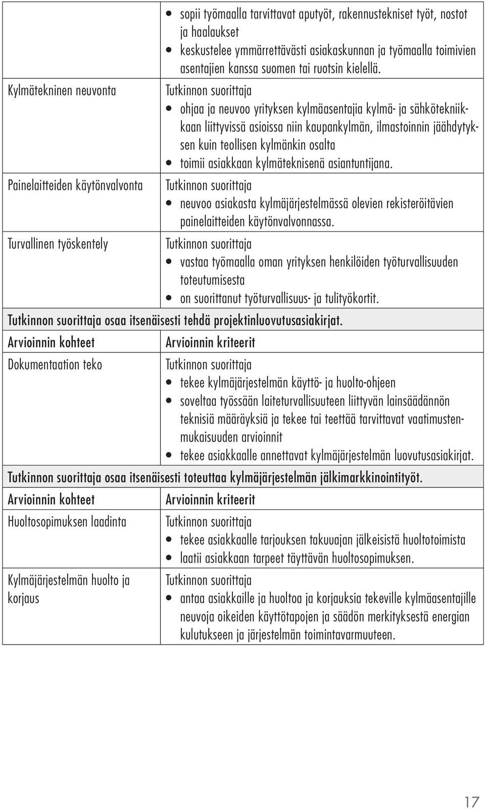 asiakkaan kylmäteknisenä asiantuntijana. Painelaitteiden käytönvalvonta neuvoo asiakasta kylmäjärjestelmässä olevien rekisteröitävien painelaitteiden käytönvalvonnassa.