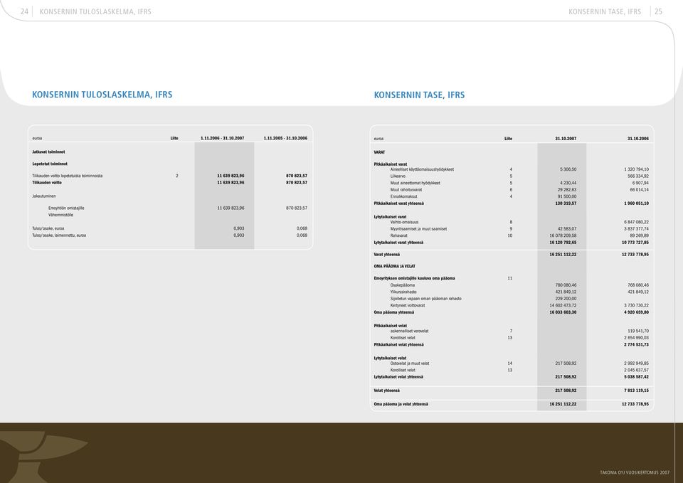 2006 euroa Liite 31.10.