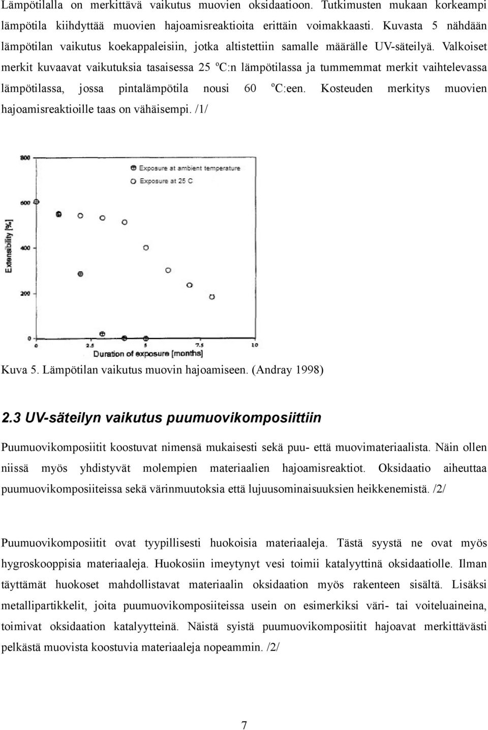 Valkoiset merkit kuvaavat vaikutuksia tasaisessa 25 o C:n lämpötilassa ja tummemmat merkit vaihtelevassa lämpötilassa, jossa pintalämpötila nousi 60 o C:een.