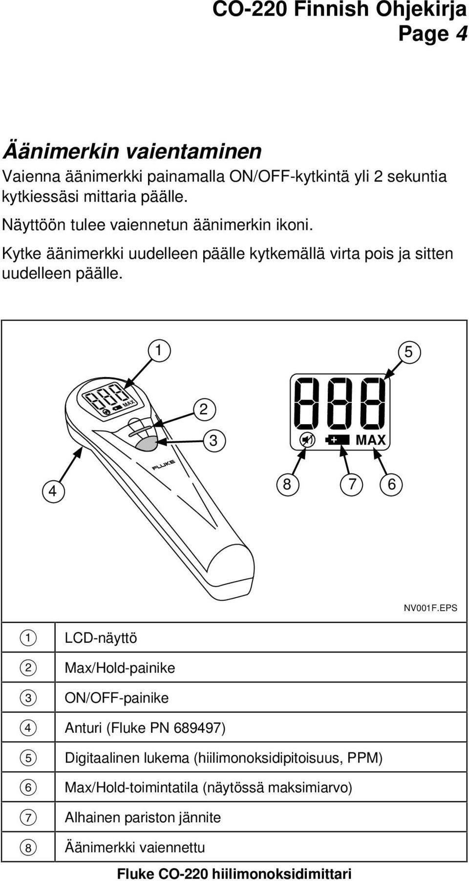 1 5 MAX 2 3 MAX 4 8 7 6 NV001F.