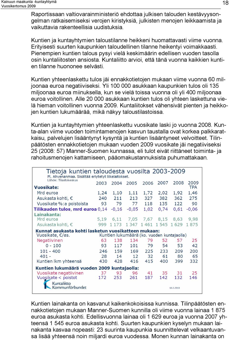 Pienempien kuntien talous pysyi vielä keskimäärin edellisen vuoden tasolla osin kuntaliitosten ansiosta. Kuntaliitto arvioi, että tänä vuonna kaikkien kuntien tilanne huononee selvästi.