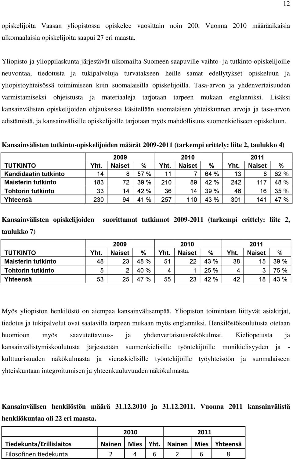 yliopistoyhteisössä toimimiseen kuin suomalaisilla opiskelijoilla. Tasa-arvon ja yhdenvertaisuuden varmistamiseksi ohjeistusta ja materiaaleja tarjotaan tarpeen mukaan englanniksi.