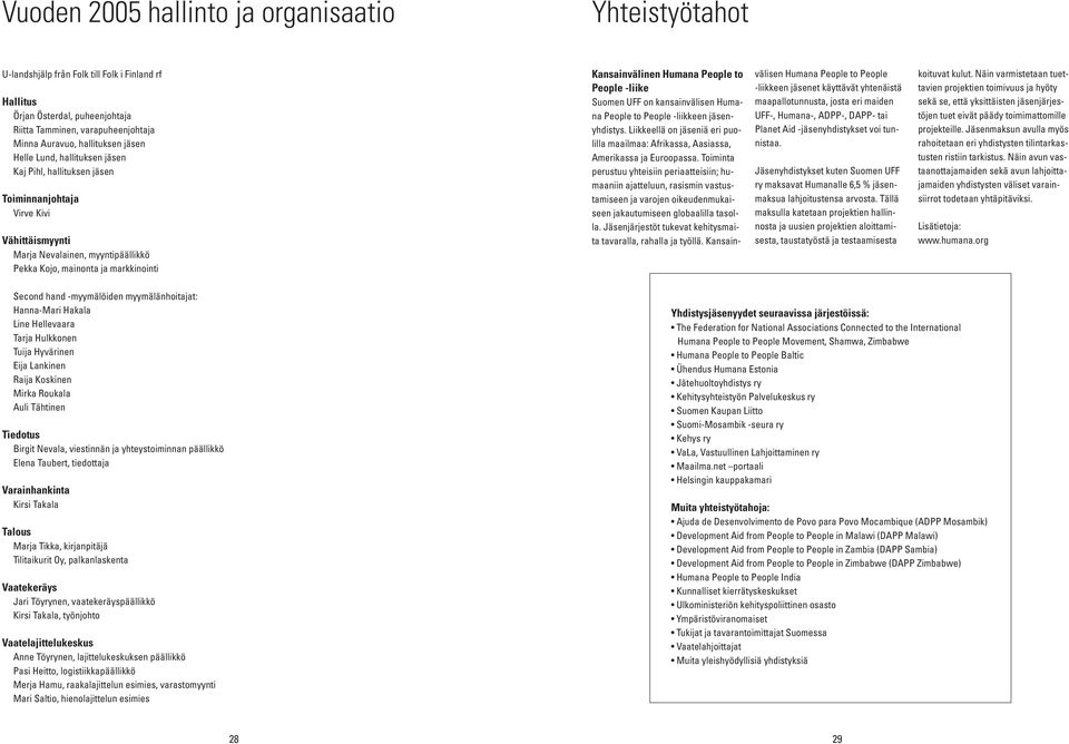 Humana People to People -liike Suomen UFF on kansainvälisen Humana People to People -liikkeen jäsenyhdistys. Liikkeellä on jäseniä eri puolilla maailmaa: Afrikassa, Aasiassa, Amerikassa ja Euroopassa.