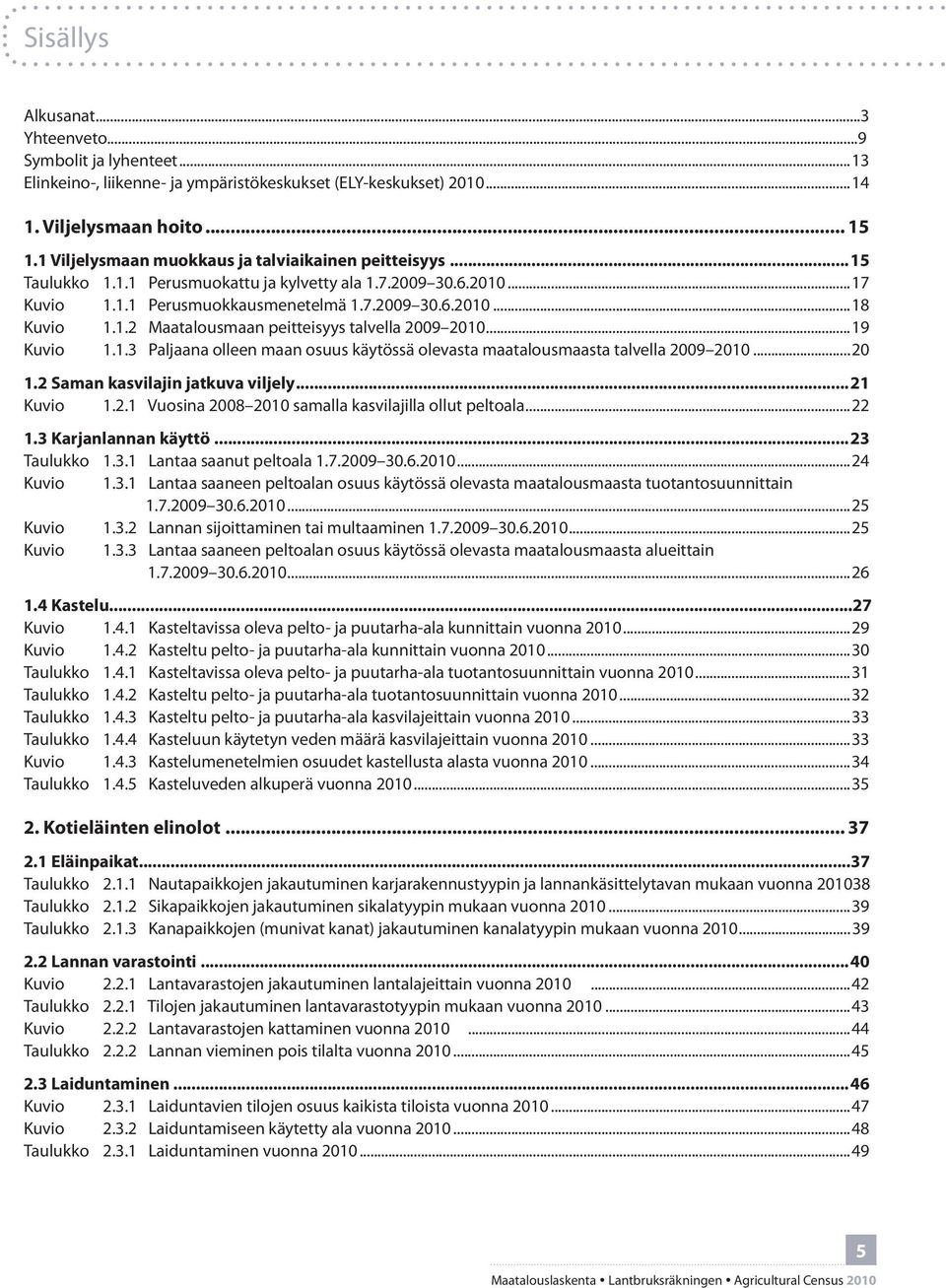 ..19 Kuvio 1.1.3 Paljaana olleen maan osuus käytössä olevasta maatalousmaasta talvella 2009 2010...20 1.2 Saman kasvilajin jatkuva viljely...21 Kuvio 1.2.1 Vuosina 2008 2010 samalla kasvilajilla ollut peltoala.