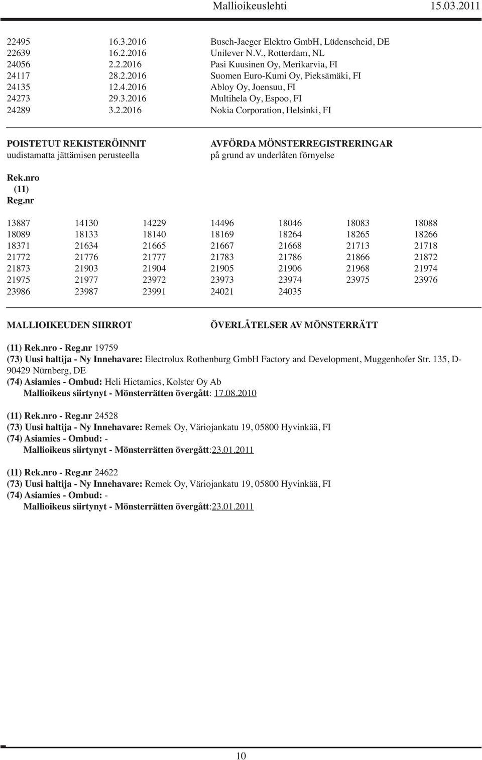 nro (11) Reg.