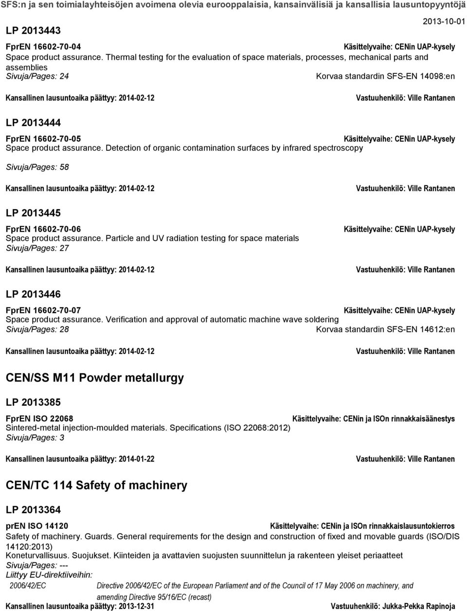 2013444 FprEN 16602-70-05 Space product assurance.