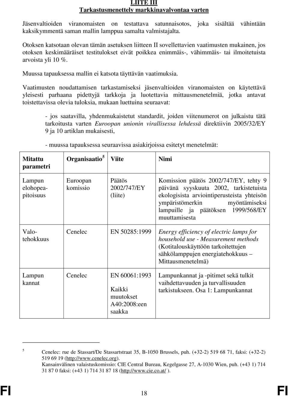 10 %. Muussa tapauksessa mallin ei katsota täyttävän vaatimuksia.