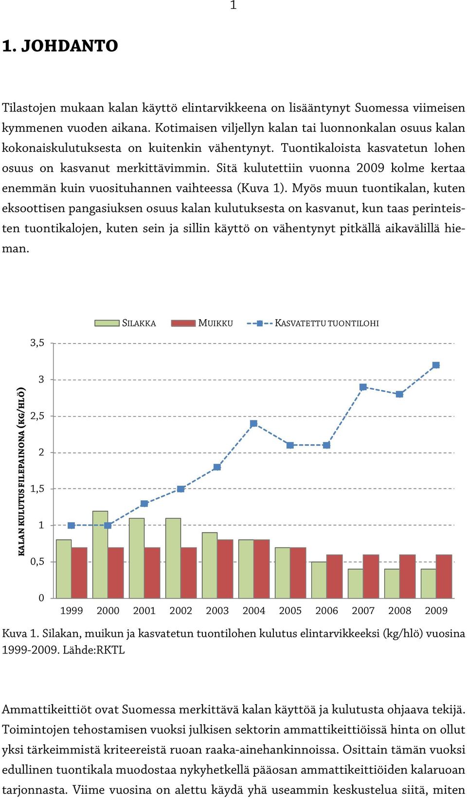 Sitä kulutettiin vuonna 2009 kolme kertaa enemmän kuin vuosituhannen vaihteessa (Kuva 1).