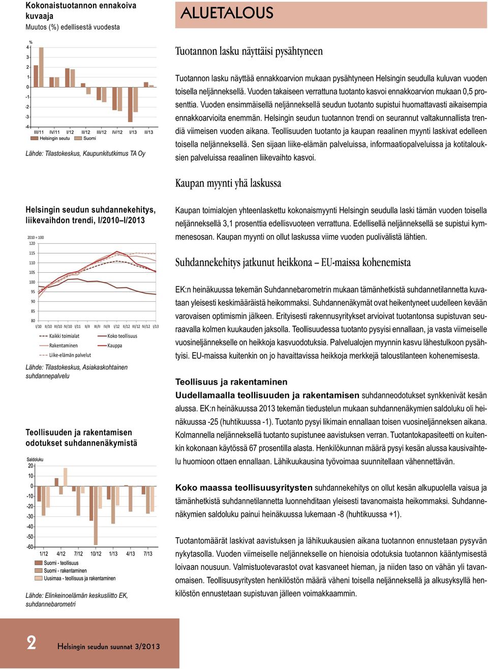 Vuoden ensimmäisellä neljänneksellä seudun tuotanto supistui huomattavasti aikaisempia ennakkoarvioita enemmän.