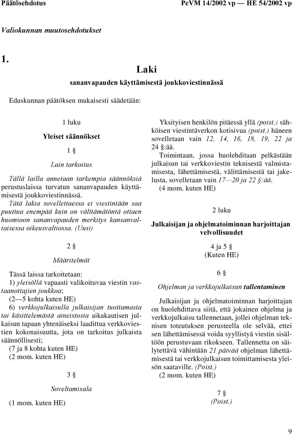 turvatun sananvapauden käyttämisestä joukkoviestinnässä.