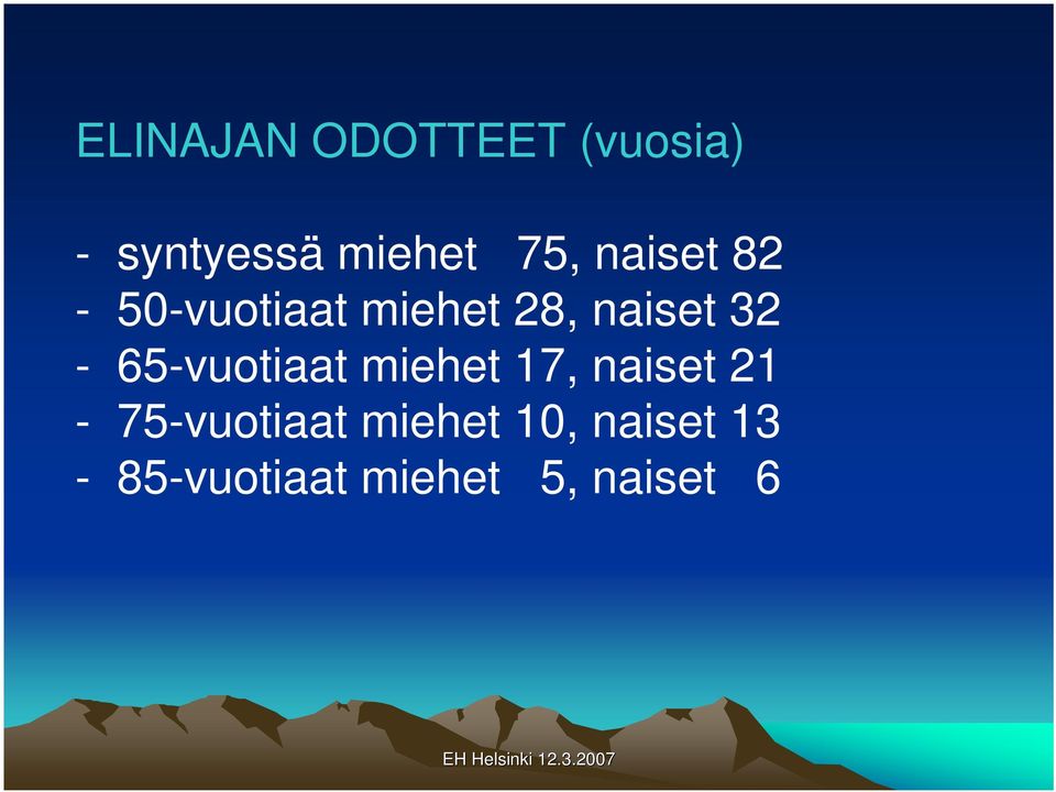 32-65-vuotiaat miehet 17, naiset 21-75-vuotiaat