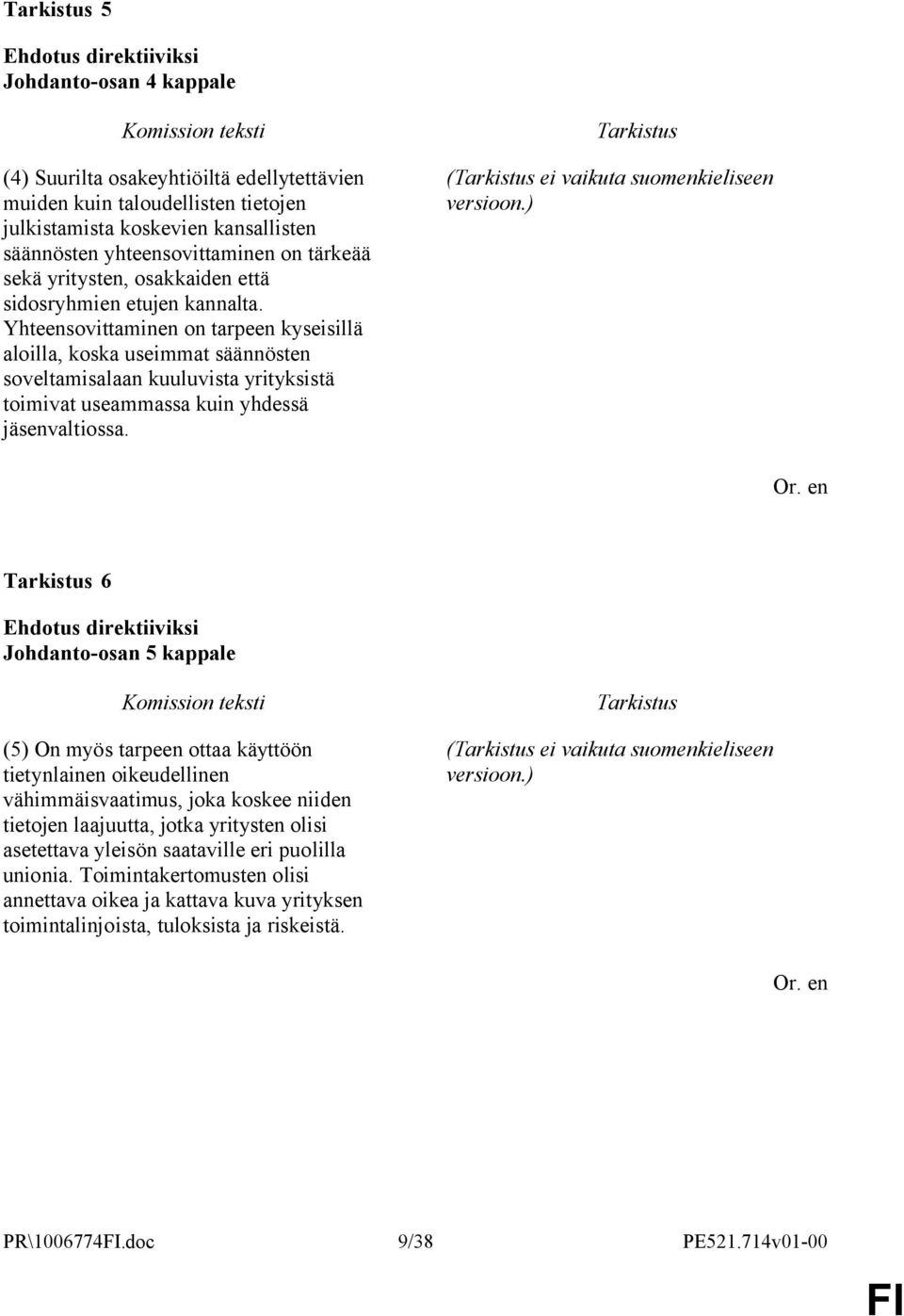 Yhteensovittaminen on tarpeen kyseisillä aloilla, koska useimmat säännösten soveltamisalaan kuuluvista yrityksistä toimivat useammassa kuin yhdessä jäsenvaltiossa.