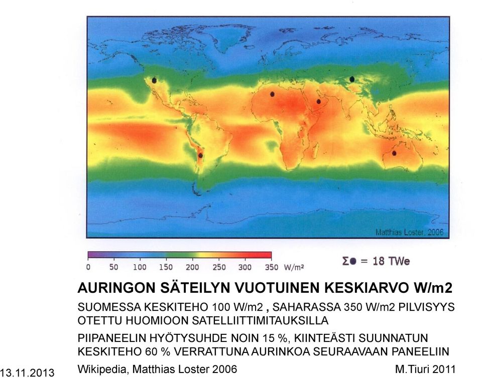 PIIPANEELIN HYÖTYSUHDE NOIN 15 %, KIINTEÄSTI SUUNNATUN KESKITEHO 60 %