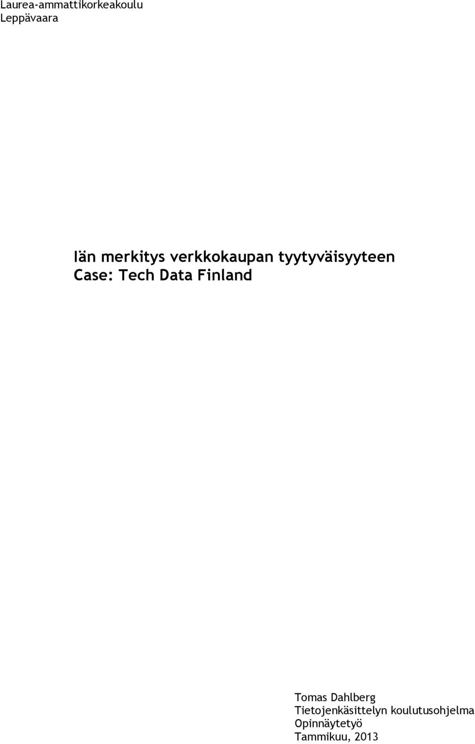 Tech Data Finland Tomas Dahlberg
