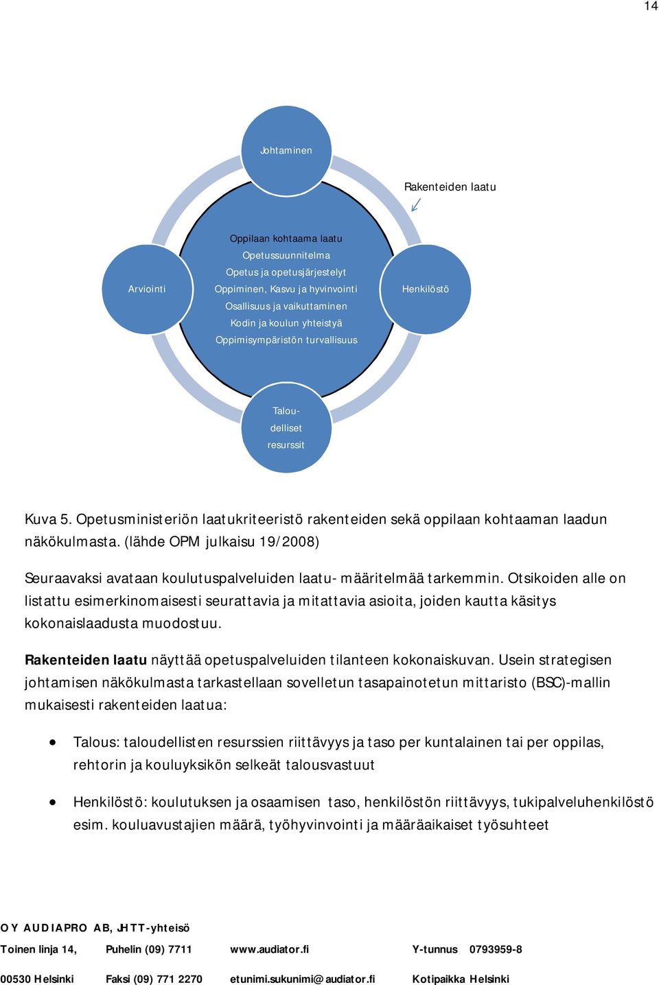 (lähde OPM julkaisu 19/2008) Seuraavaksi avataan koulutuspalveluiden laatu- määritelmää tarkemmin.