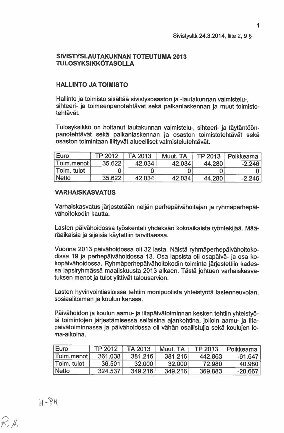 toimeenpanotehtävät sekä palkanlaskennan ja muut toimisto tehtävät.