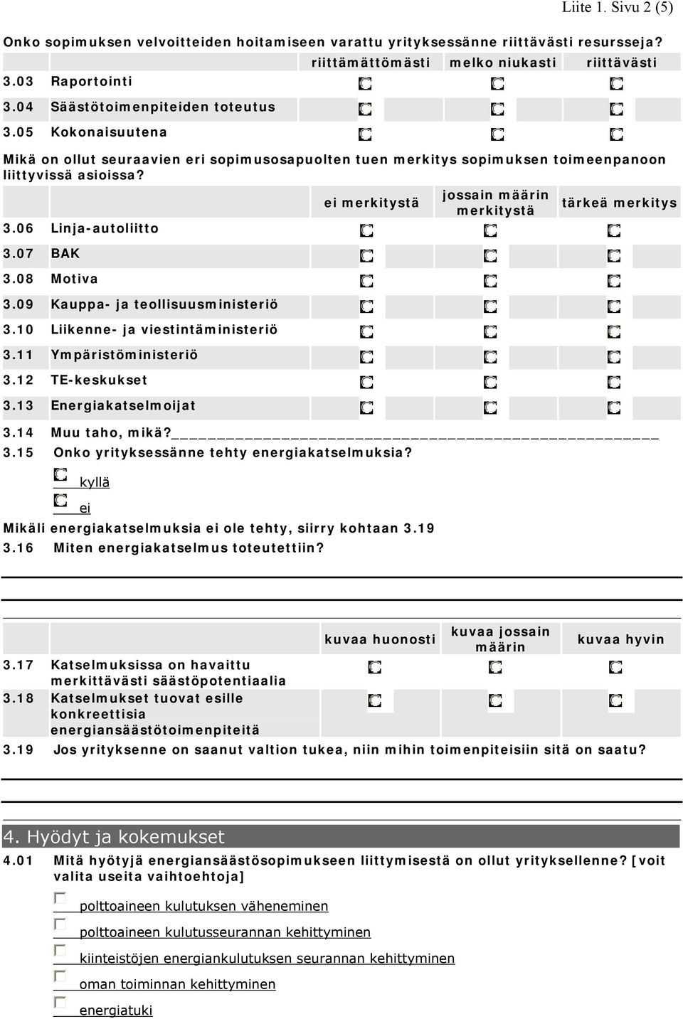 07 BAK 3.08 Motiva 3.09 Kauppa- ja teollisuusministeriö 3.10 Liikenne- ja viestintäministeriö 3.11 Ympäristöministeriö 3.12 TE-keskukset 3.