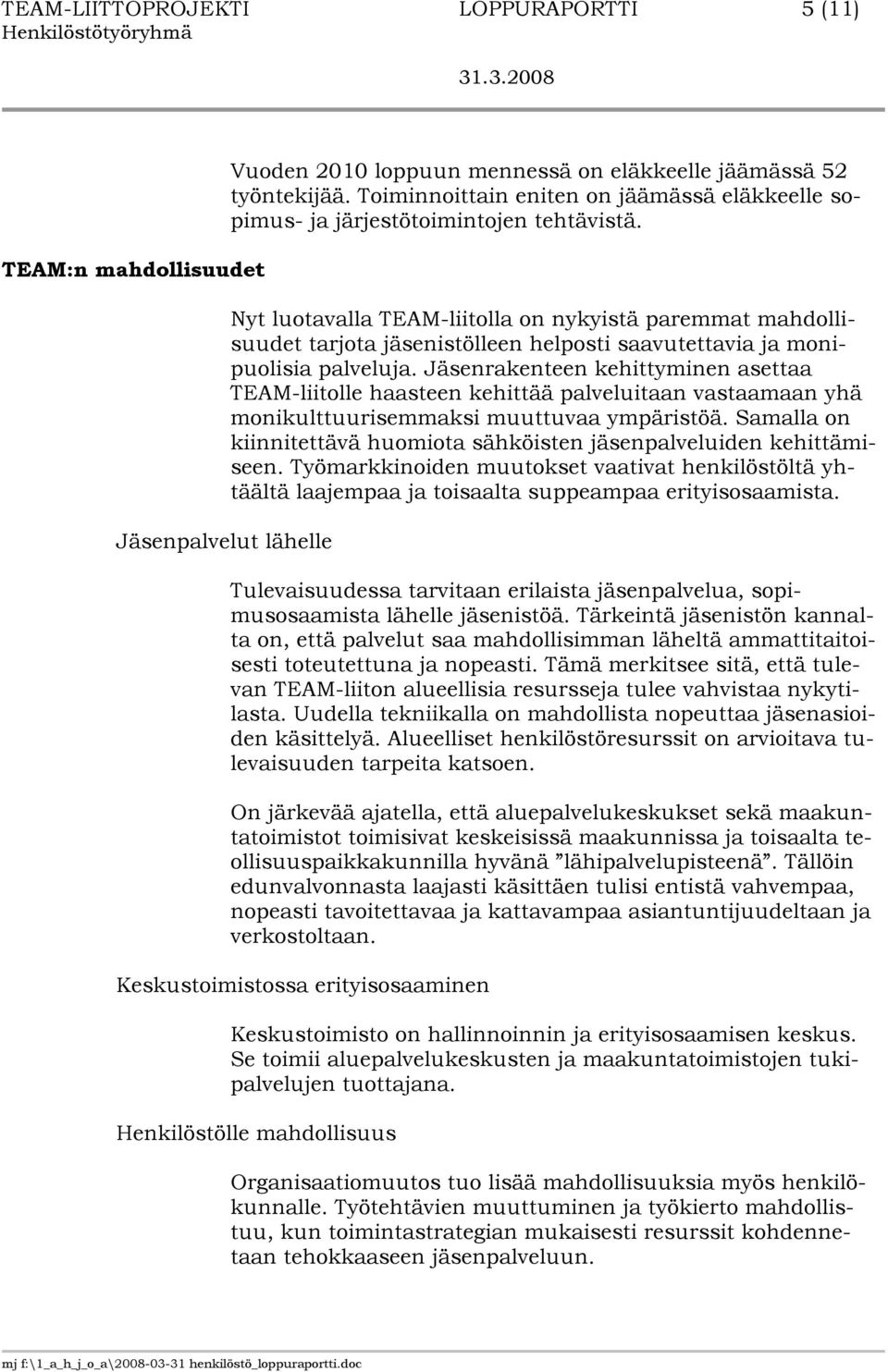 Nyt luotavalla TEAM-liitolla on nykyistä paremmat mahdollisuudet tarjota jäsenistölleen helposti saavutettavia ja monipuolisia palveluja.