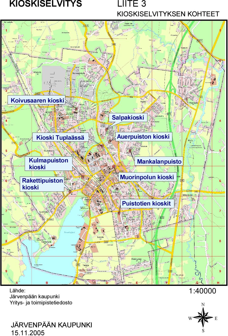 Auerpuiston kioski Mankalanpuisto Muorinpolun kioski Puistotien kioskit Lähde: