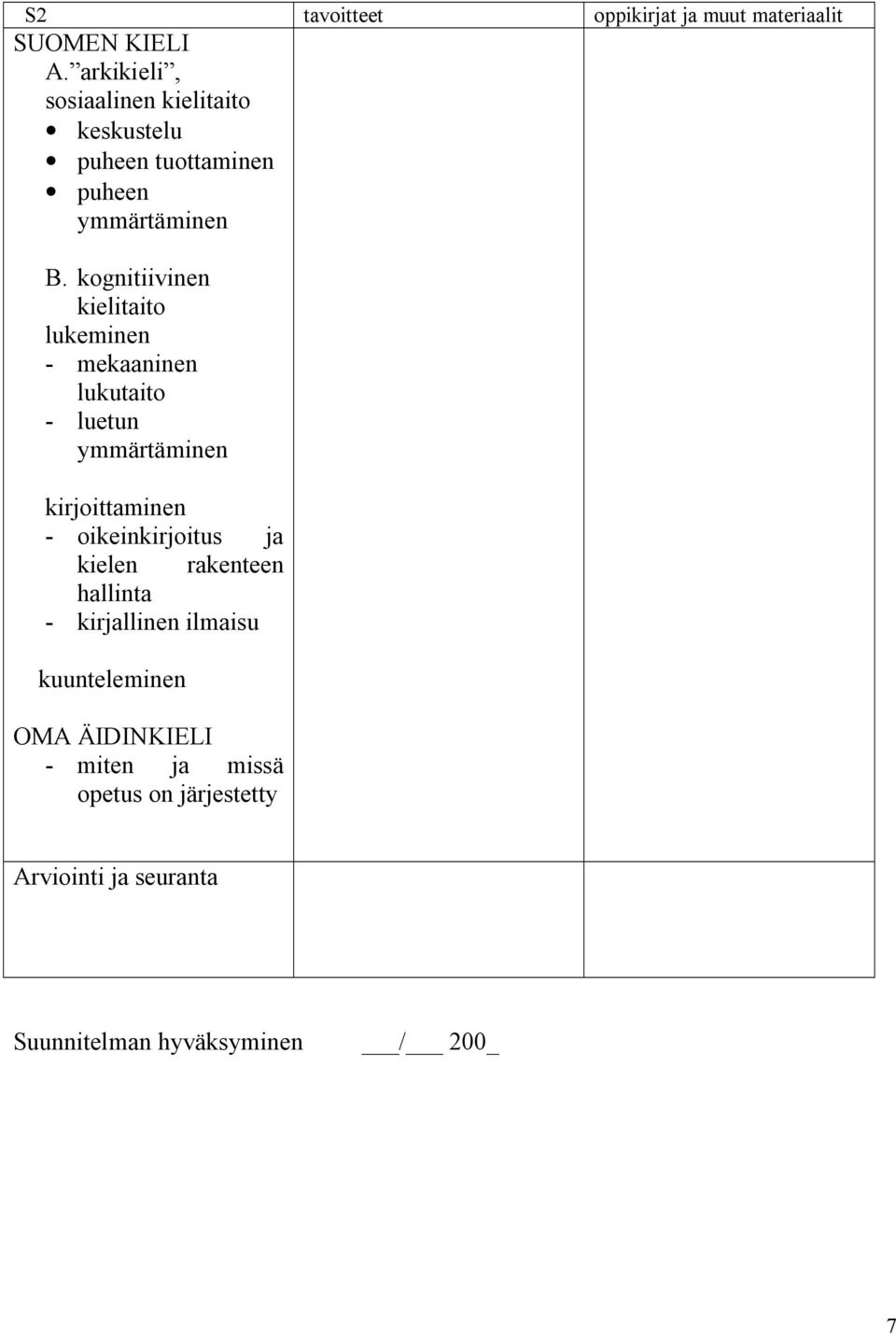 kognitiivinen kielitaito lukeminen - mekaaninen lukutaito - luetun ymmärtäminen kirjoittaminen -