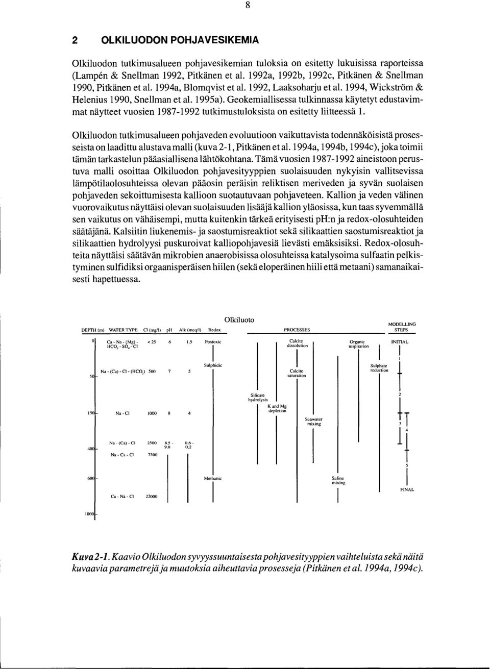 Geokemiallisessa tulkinnassa käytetyt edustavimmat näytteet vuosien 1987-1992 tutkimustuloksista on esitetty liitteessä 1.