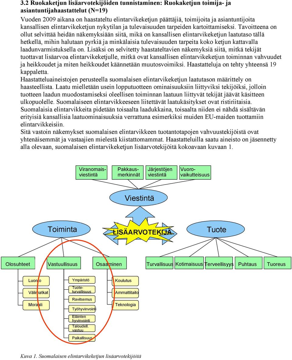 Tavoitteena on ollut selvittää heidän näkemyksiään siitä, mikä on kansallisen elintarvikeketjun laatutaso tällä hetkellä, mihin halutaan pyrkiä ja minkälaisia tulevaisuuden tarpeita koko ketjun