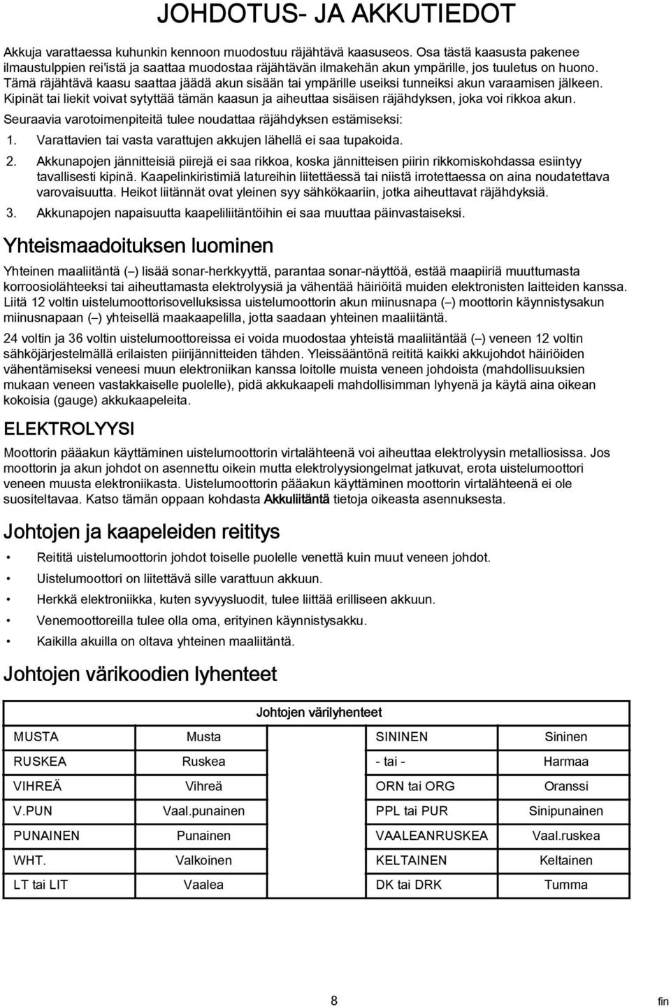 Seurvi vrotoimenpiteitä tulee noudtt räjähdyksen estämiseksi: 1. Vrttvien ti vst vrttujen kkujen lähellä ei s tupkoid. 2.