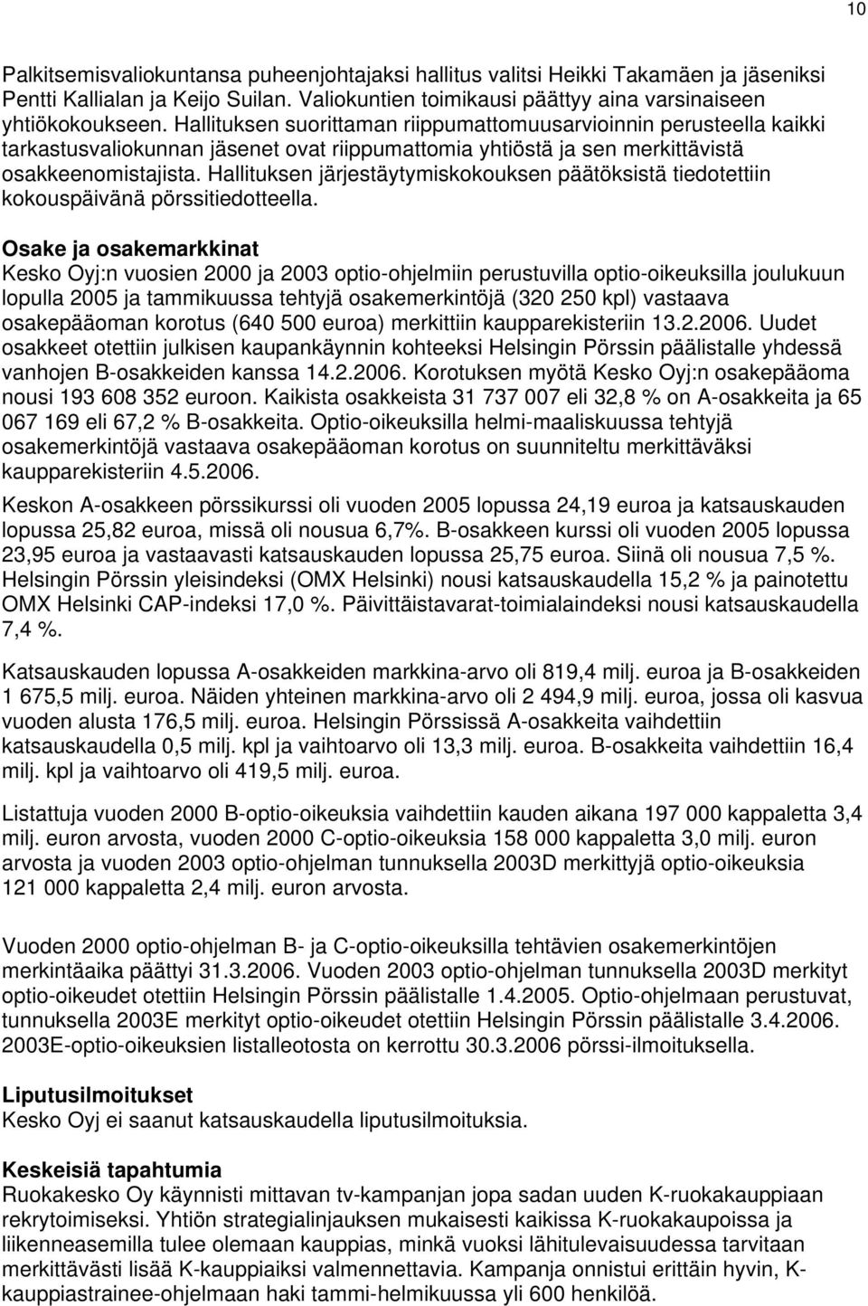 Hallituksen järjestäytymiskokouksen päätöksistä tiedotettiin kokouspäivänä pörssitiedotteella.