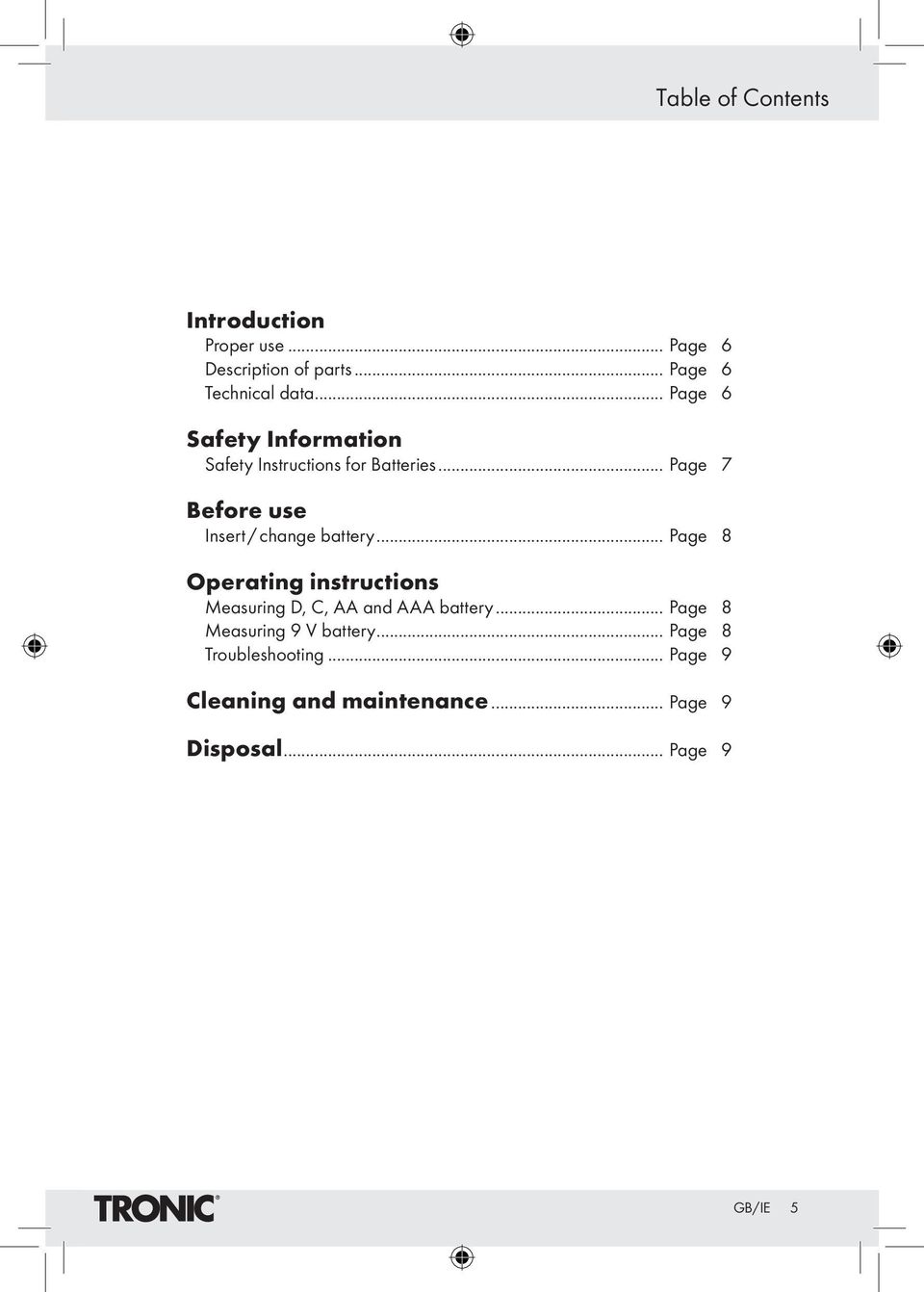 .. Page 7 Before use Insert / change battery.