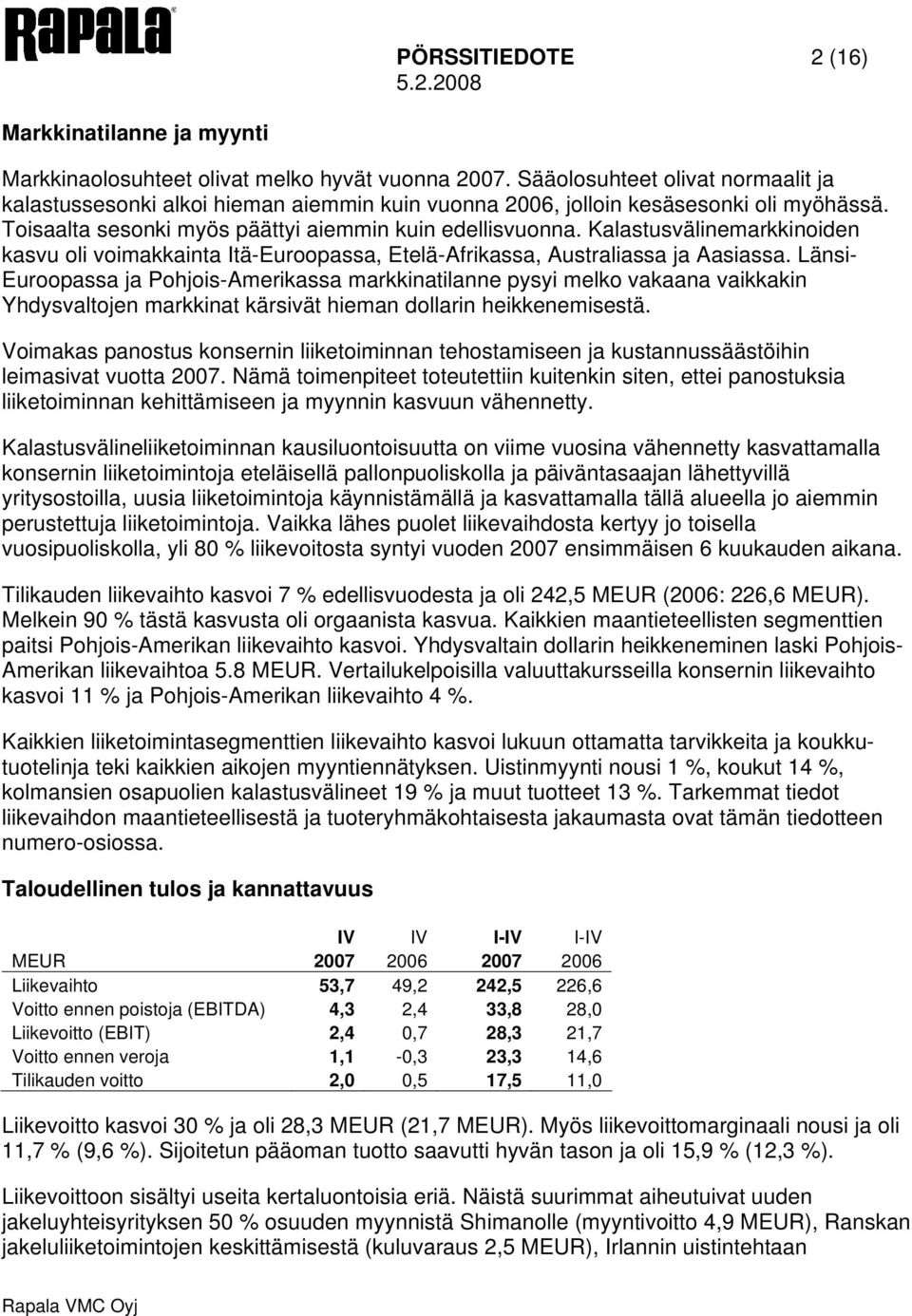 Kalastusvälinemarkkinoiden kasvu oli voimakkainta Itä-Euroopassa, Etelä-Afrikassa, Australiassa ja Aasiassa.