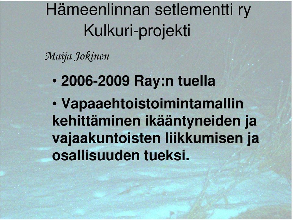 Vapaaehtoistoimintamallin kehittäminen