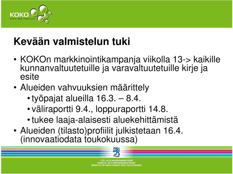 määrittely työpajat alueilla 16.3. 8.